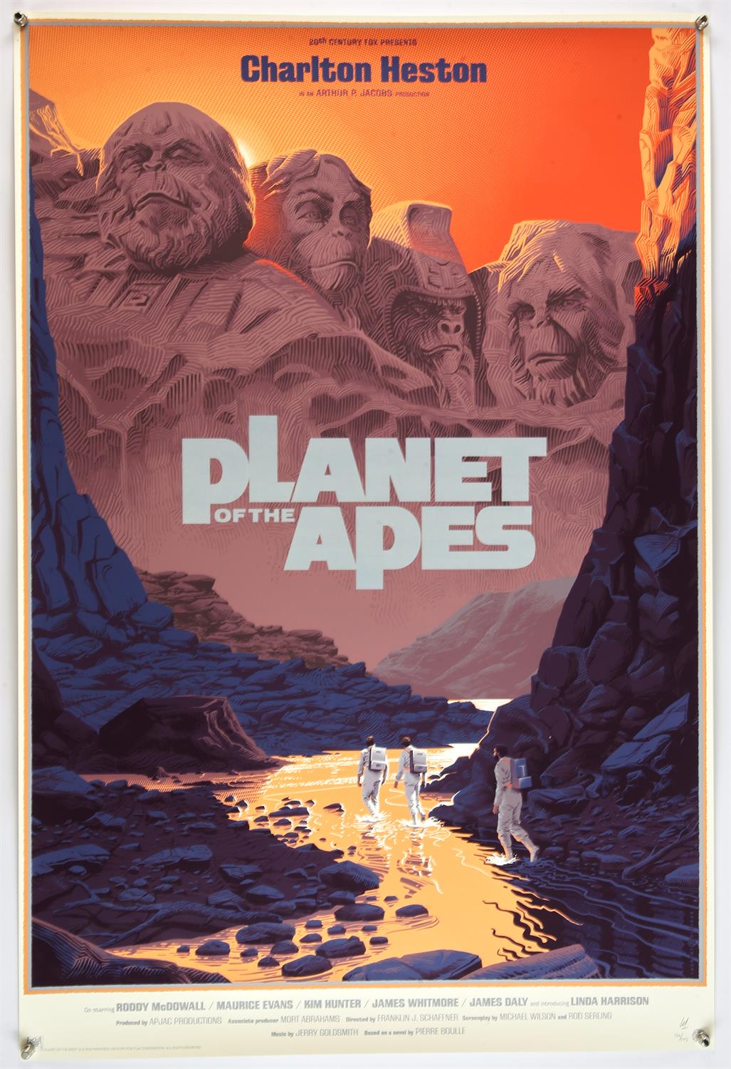 Planet of the Apes (2018) Mondo limited edition poster by Laurent Durieux, numbered and signed