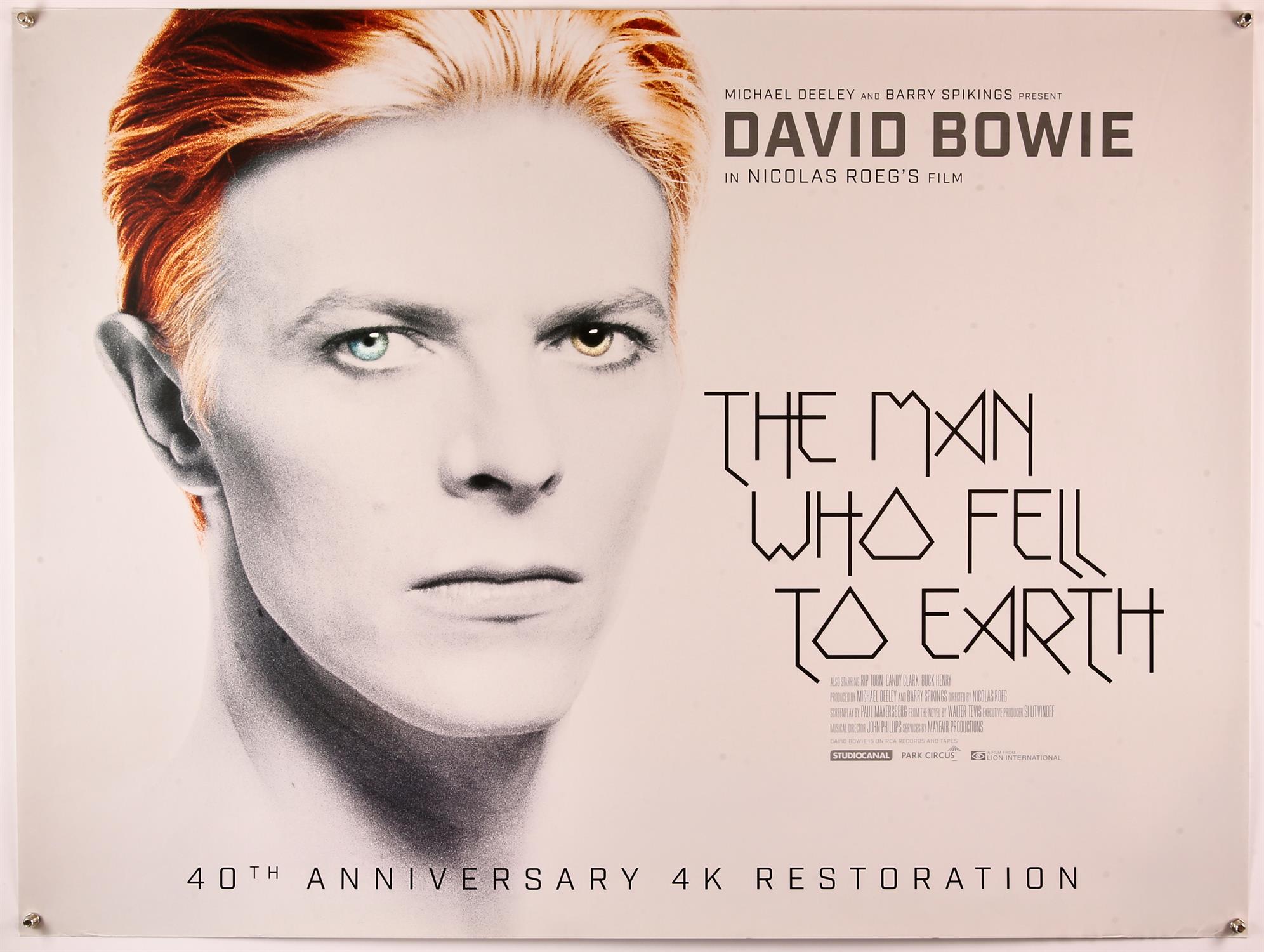 The Man Who Fell To Earth (2016) 40th Anniversary British Quad film poster, starring David Bowie,