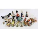 Collection of twelve Royal Worcester birds, a Goebel mallard, four Wedgewood Drummers,