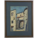 T. Ward (twentieth century), 'Castellar', watercolour, 24 x 16cm, with another watercolour by a