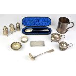 A selection of silver hallmarked items (11) approx weight 15 oz