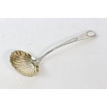 Shell bowl Georgian silver sauce ladle, London 1822