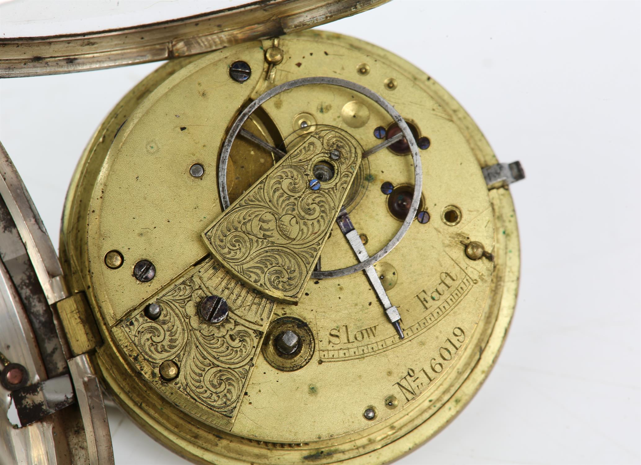 Large gents 19th century Fusee movement, silver pocket watch case by Robert Causer, London 1868 - Image 6 of 6