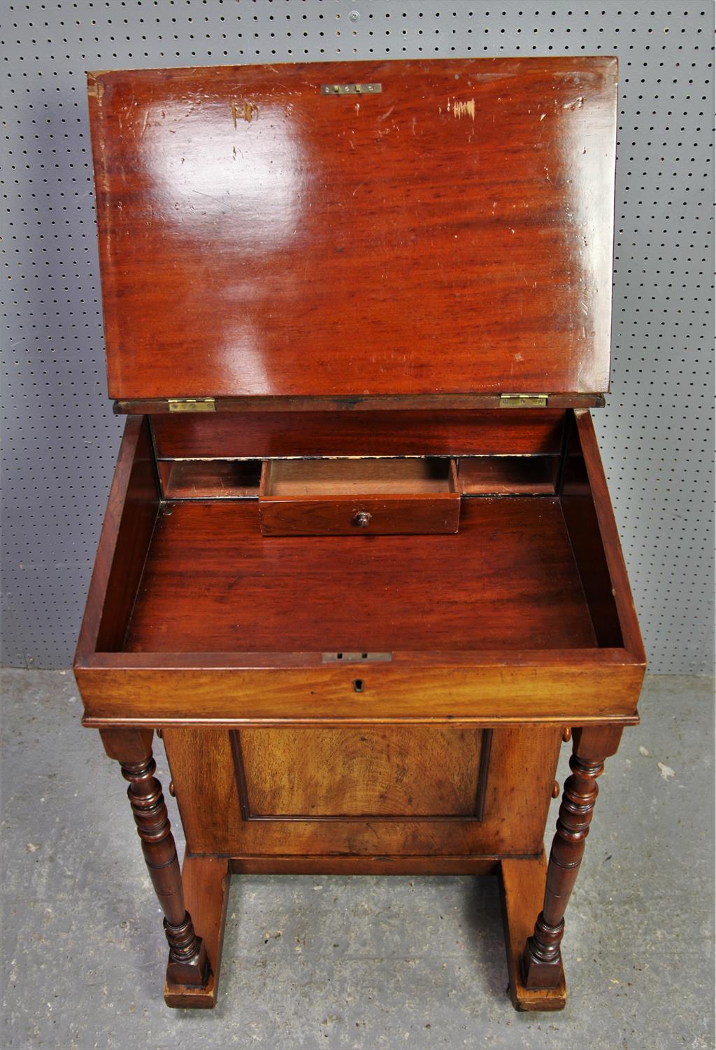 Victorian walnut slope top davenport desk W51cm D51cm H89cm - Image 4 of 8