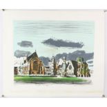 Edwin La Dell (British, 1914-1970), 'Clifton College', lithograph in colours, ed.