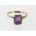 Single stone amethyst ring, in stamped 9ct. size L, 2.1 grams