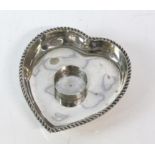 Heart shaped Chester silver dish/holder, 1900, 86 grams