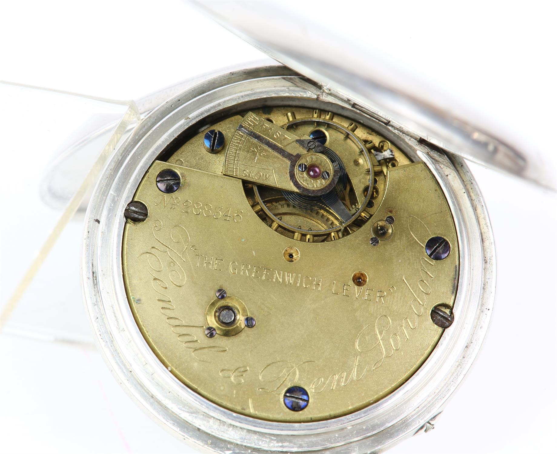 Kendel and Dent, makers to the Admiralty, silver and enamel gents half hunter pocket watch, - Image 3 of 3