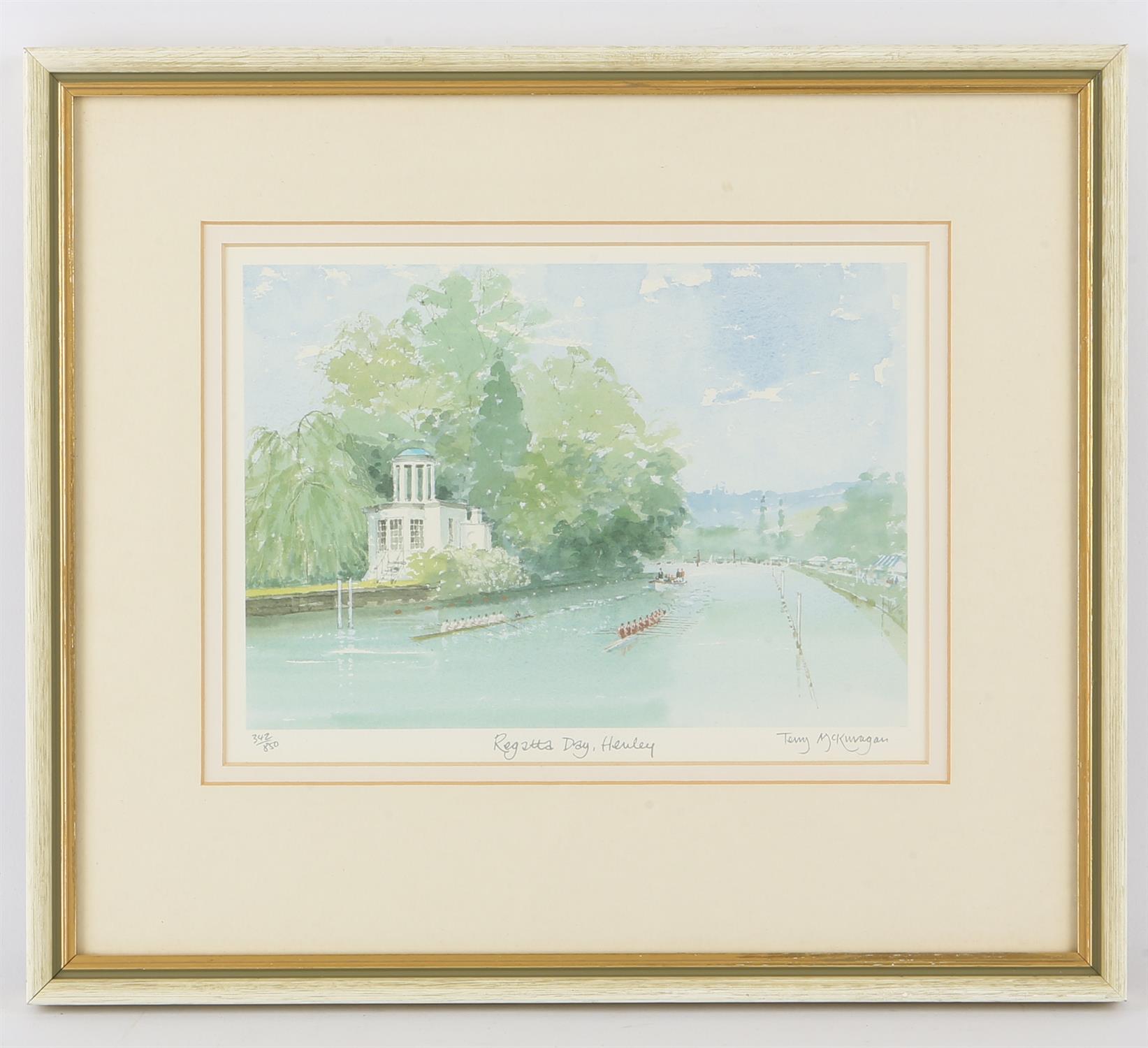 Collection of prints, to include: Terry McKivragan (British, 1929-2013), 'Regatta Day, Henley',