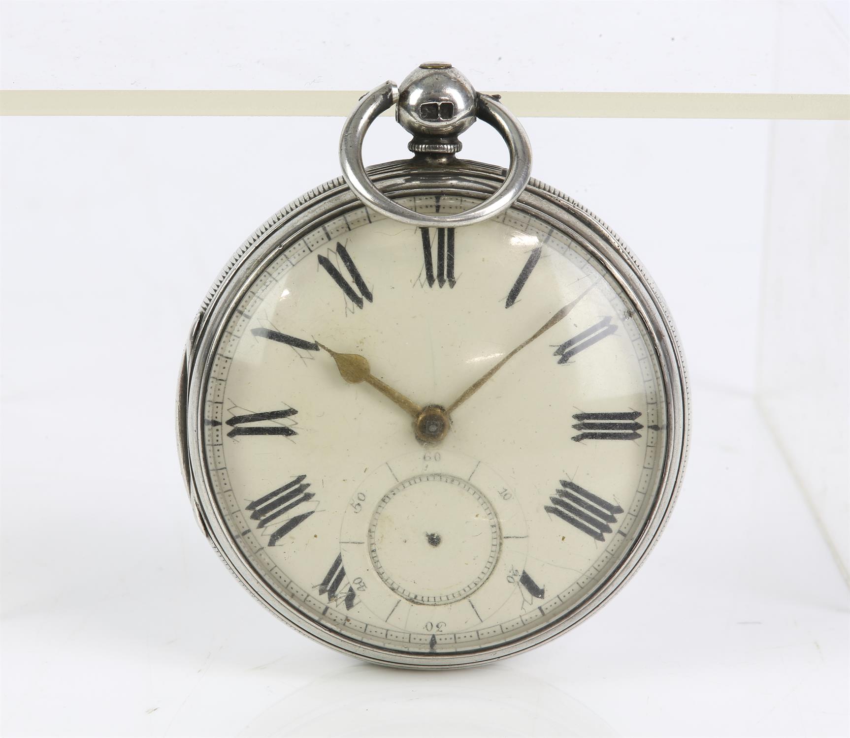 Large gents 19th century Fusee movement, silver pocket watch case by Robert Causer, London 1868