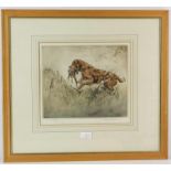 Henry Wilkinson (1921-2011), three etchings in colours depicting hunting dogs, signed in pencil to