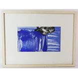 Henry Garfit (b. 1975), abstract study in blue and black (2004), monotype, unsigned, 23 x 40cm,