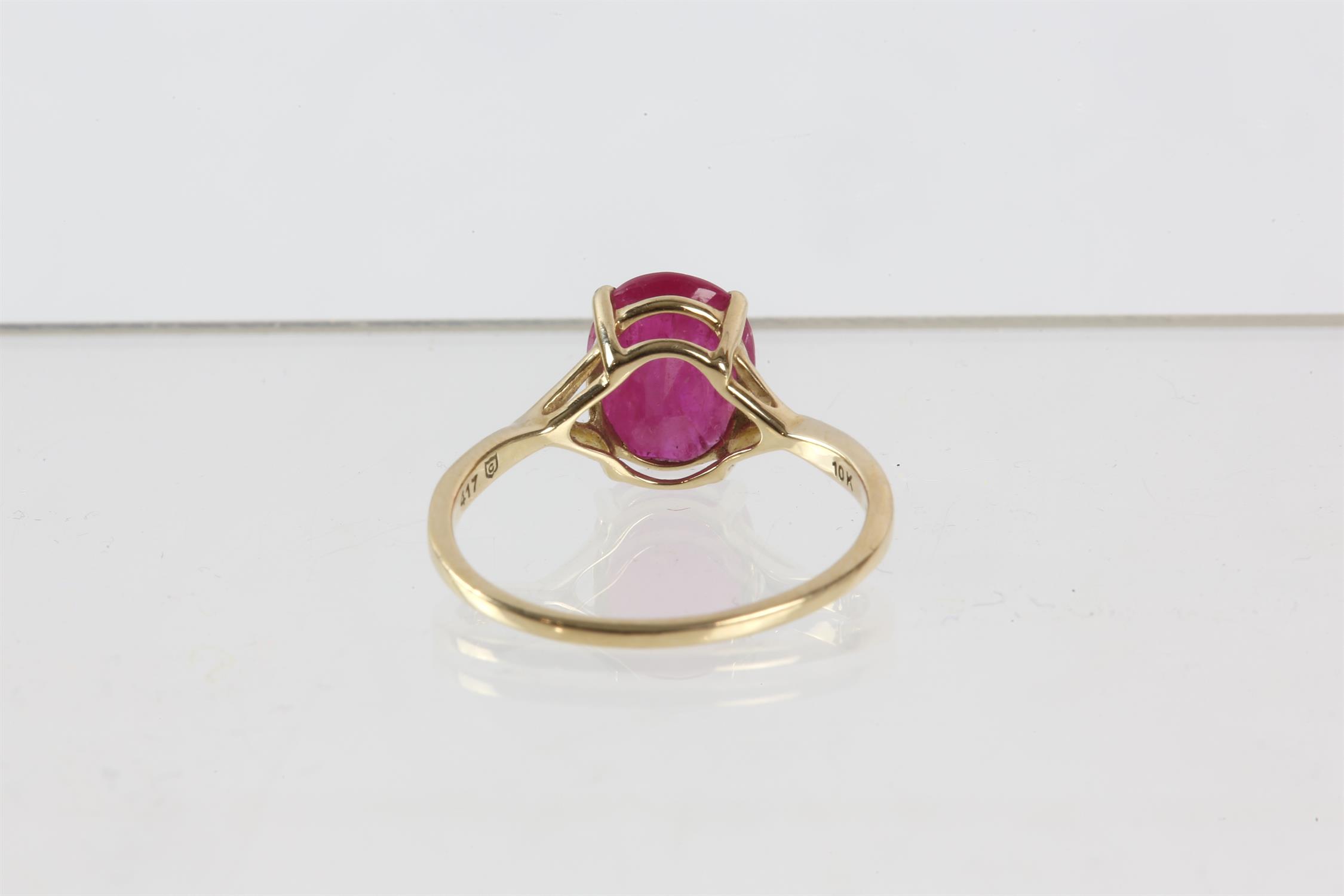 Single stone ruby ring set in stamped 10ct, ring size P½, 2.08 grams - Image 3 of 3