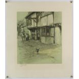 Large collection of prints, including a signed Cecil Aldin print in colours depicting a pub,