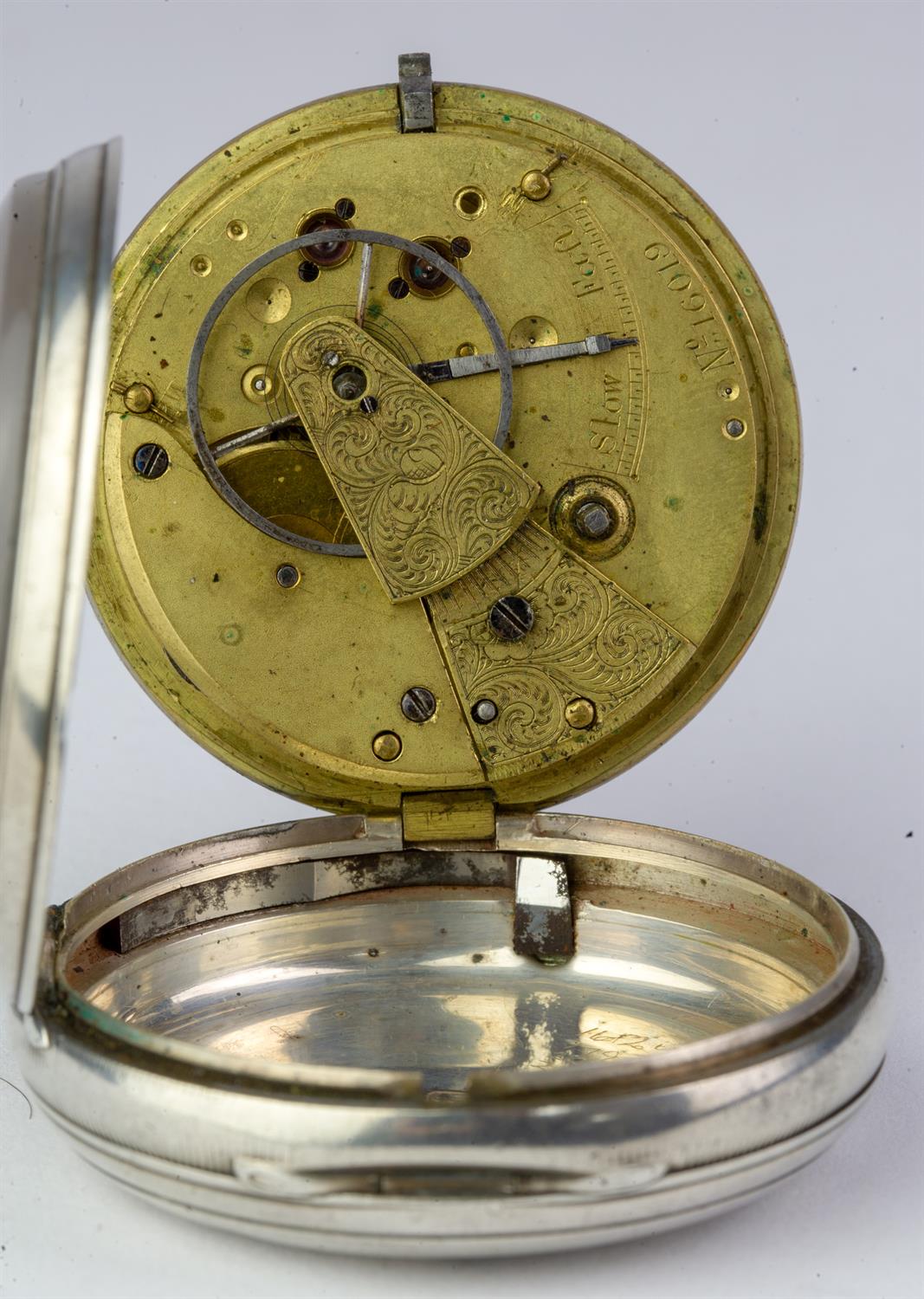 Large gents 19th century Fusee movement, silver pocket watch case by Robert Causer, London 1868 - Image 4 of 6