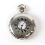 Kendel and Dent, makers to the Admiralty, silver and enamel gents half hunter pocket watch,