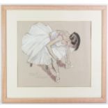 Philip Meninsky (British, 1919-2007), ballet dancer in dressing room, pastel, signed in pencil