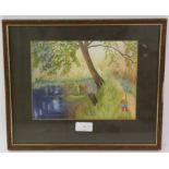 Quantity of prints and other pictures, to include two smaller watercolours by M. Miller,