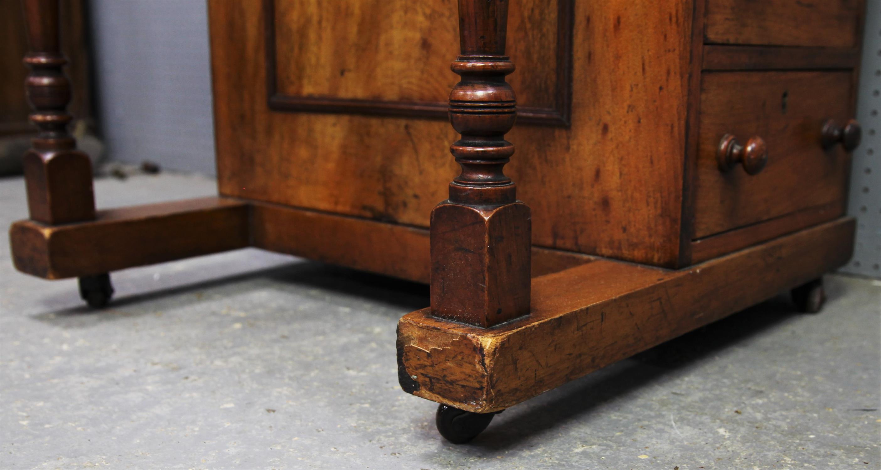 Victorian walnut slope top davenport desk W51cm D51cm H89cm - Image 8 of 8