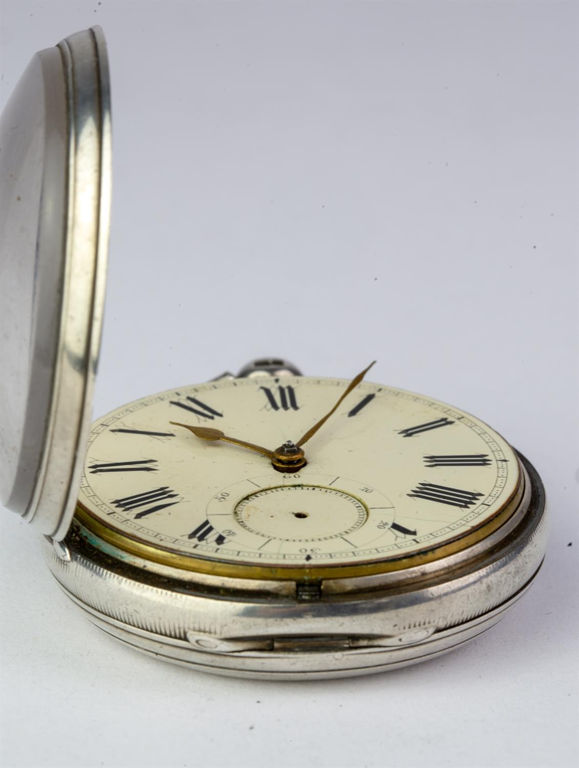 Large gents 19th century Fusee movement, silver pocket watch case by Robert Causer, London 1868 - Image 5 of 6