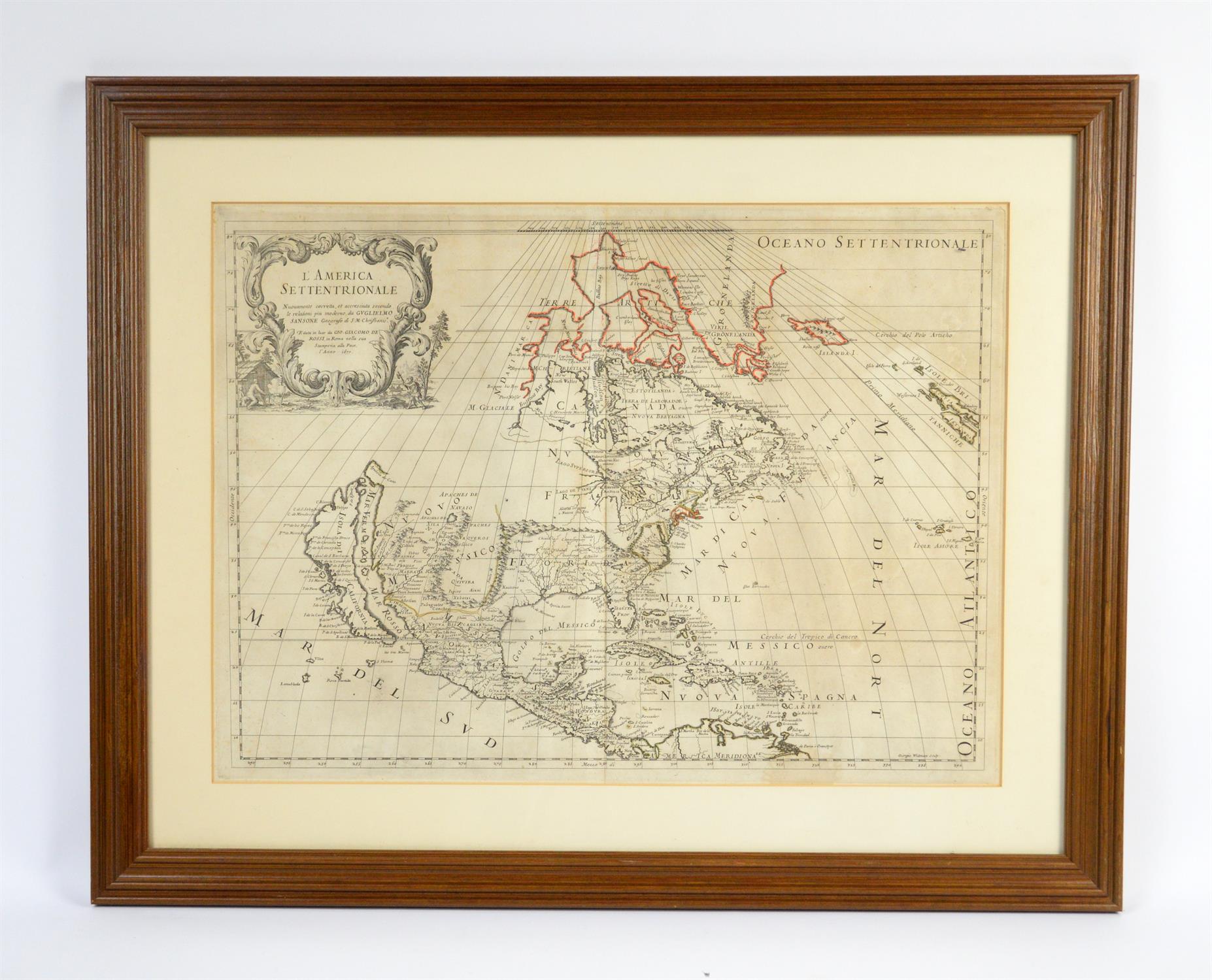 After Guglielmo Sansone, 'L'America Settentrionale', two restrike maps of America, - Image 2 of 2
