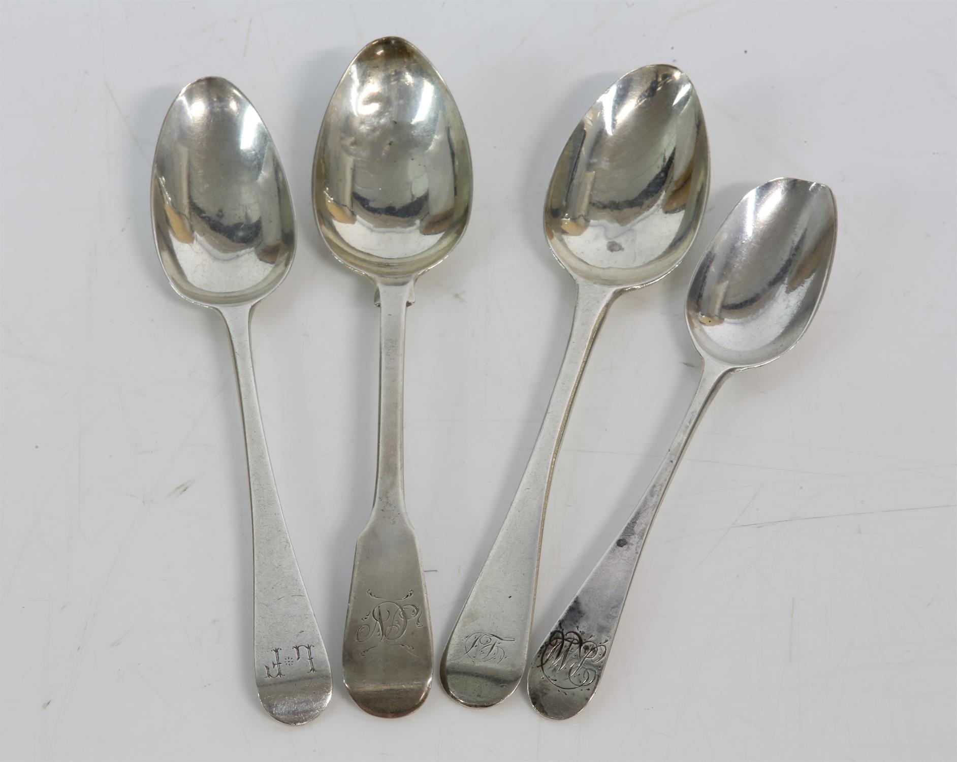 Early 18th century picture back silver spoon with word BRITISH over a heart and three other