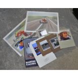 Prints, mainly automobilia, to include: Martini Racing 1978 calendar, various photographs of racing