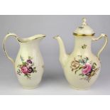 Royal Copenhagen 910 / 1794 pattern coffee pot and a 910 /1609 jug