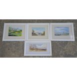 Quantity of watercolours by Cynthia Wren, typically 25 x 46cm framed. (1 box)