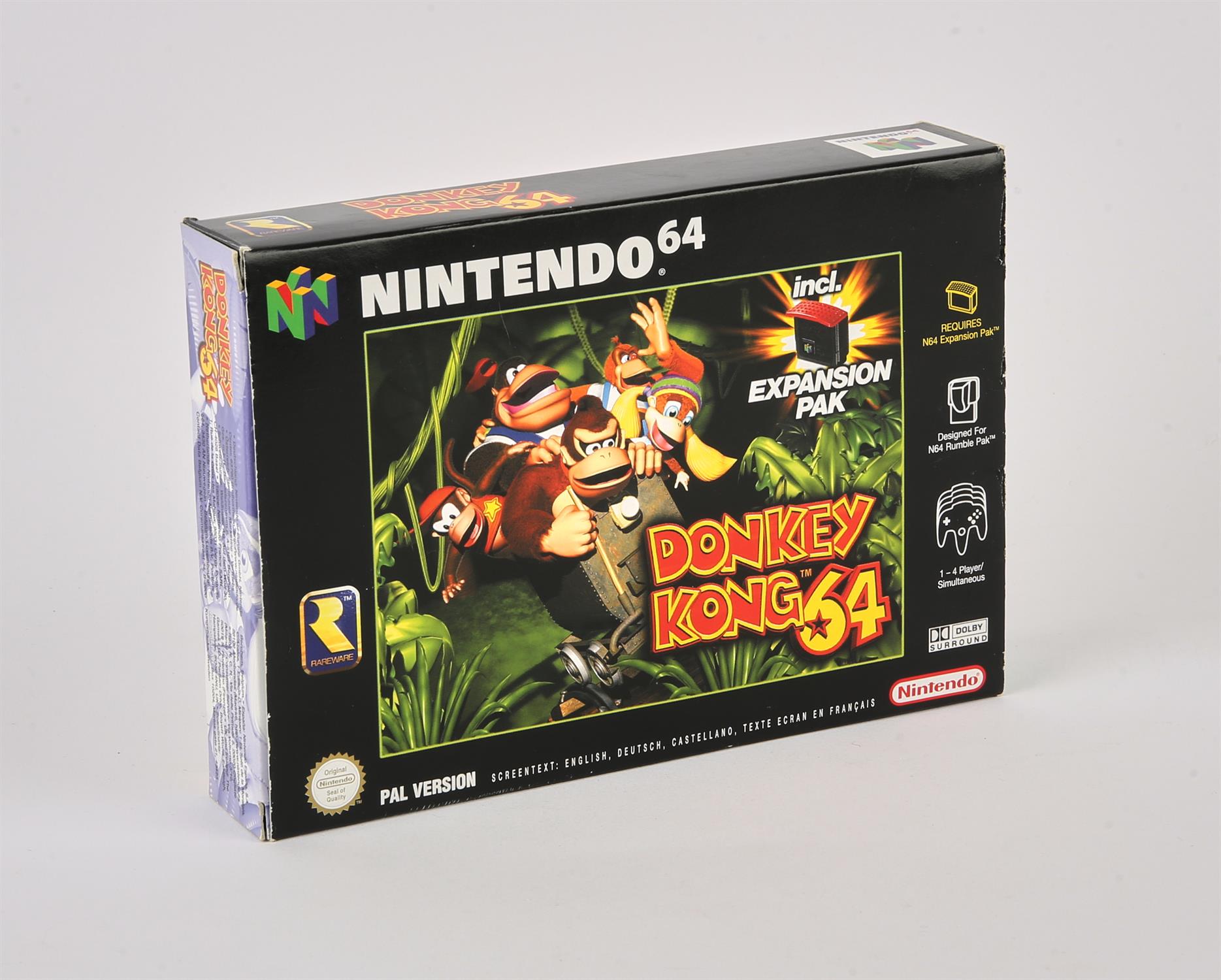 Donkey Kong 64 - Expansion Pak Boxed Edition. This lot contains a fully complete in box copy of