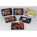 Super Nintendo SNES Boxed Game collection This collection features six SNES games,
