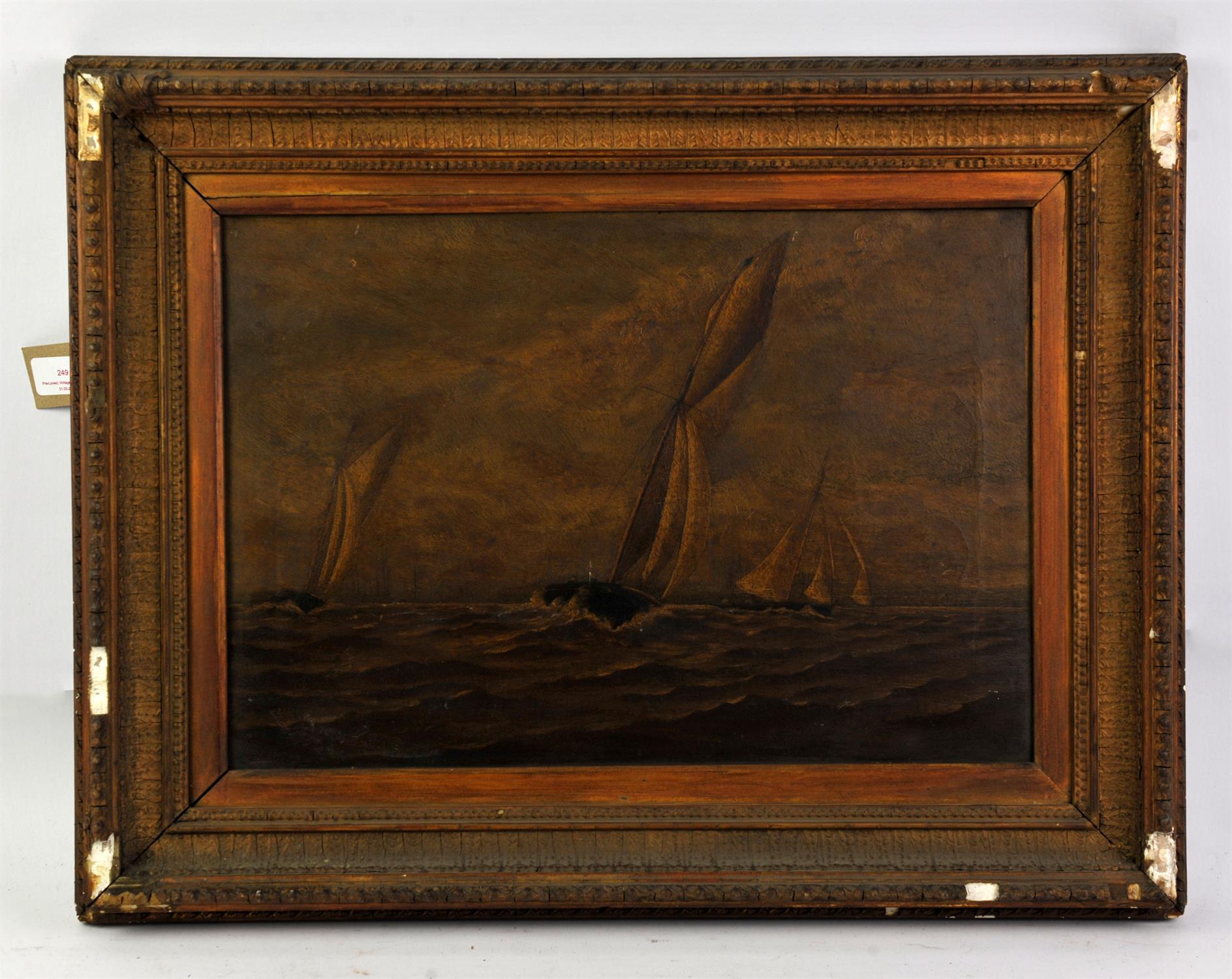 Nineteenth-century British School, maritime scene with yachts to foreground, oil on canvas,