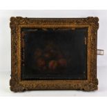 Nineteenth-century British School, still life with peaches, oil on canvas, 35 x 44cm, framed.