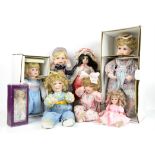 Collection of porcelain headed dolls, Hamilton collection and others (8)