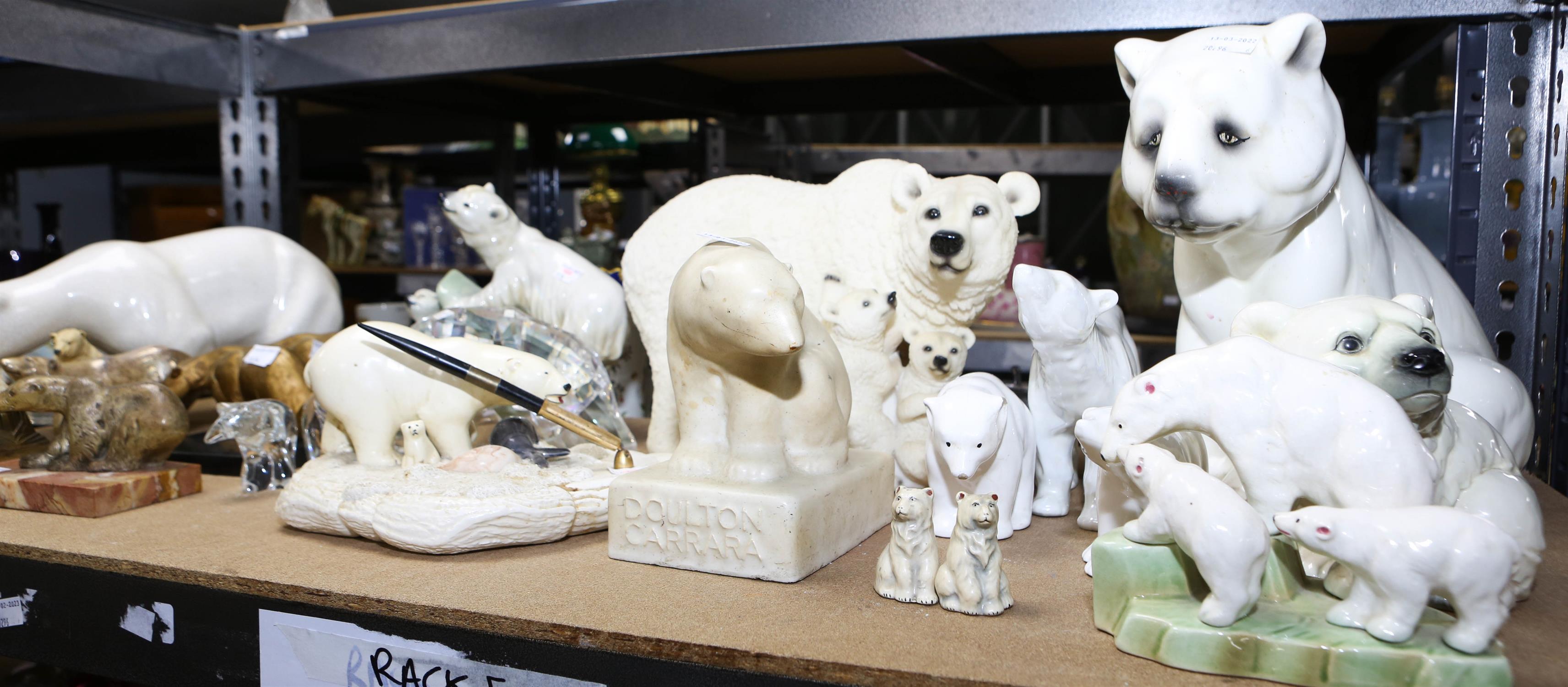 Doulton Carrara model of a polar bear, together with a collection of polar bear models, - Image 2 of 2