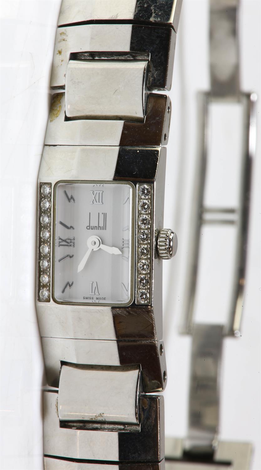 Dunhill A Ladies diamond set dress watch, reference 8016 with signed dial with Roman numerals and - Image 3 of 4