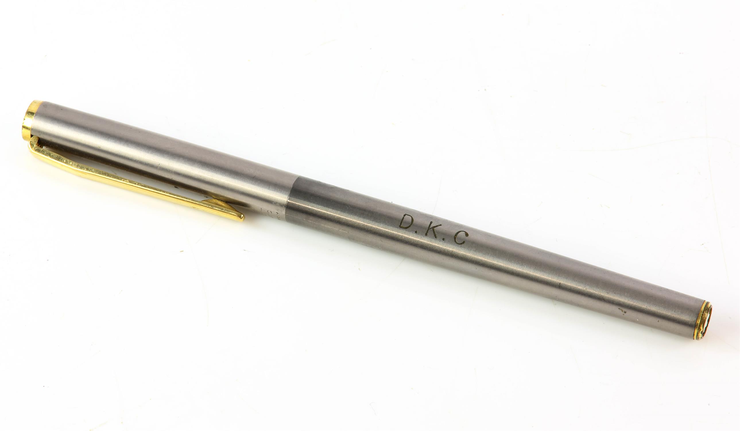 Mont Blanc A Stainless steel and gold Fountain Pen the 585 Nib 14ct Gold NOBLESSE, - Image 3 of 3