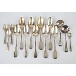 Part set of four Victorian fiddle pattern table spoons by Richard Britton , London 1840,