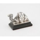 Edwardian silver box modelled as a camel, by Carrington & Co, London modelled in a lying position,