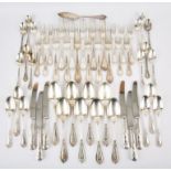 AMENDED DESCRIPTION Early Victorian part canteen with half beaded and reeded handles by Chawner &