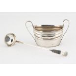 George III silver two handled sugar bowl, possibly by George Reed, engraved with the letter B,