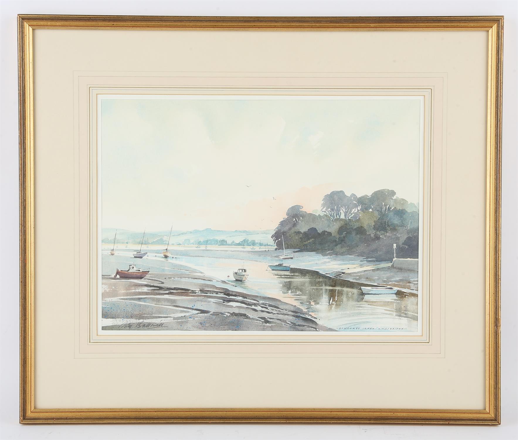 Ray Balkwill (British, b. 1948), 'Bowcombe Creek, Kingsbridge', watercolour, signed lower left, 25. - Image 2 of 4