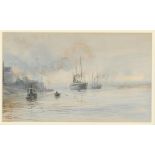 William Lionel Wyllie (British, 1851-1931), 'Off Govan', watercolour, signed and titled lower left,