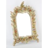 Dresden style mirror encrusted with summer flowers ( restored ) 60cmx 39cm