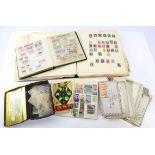 Early Collection of World Stamps in Album leaves loose in packets, British Emp[ire, Monaco,