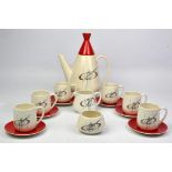 A Carlton ware part coffee service, decorated with geometric geometric designs, to comprise a