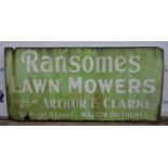 A large Ransoms enamel advertising sign, 92 cm x 183 cm