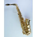 A Yamaha Saxophone model no. YAS 32 Serial number 115258 cased.
