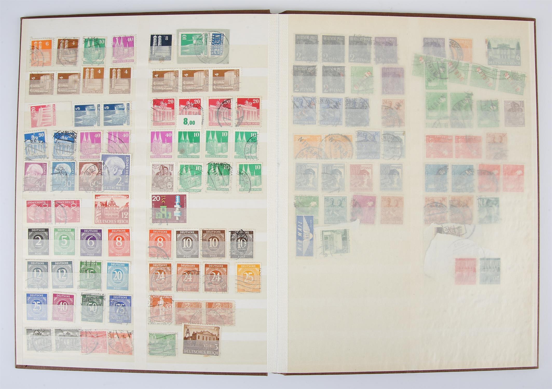 Four stock books of stamps, three English principally Penny Reds (sorted by plate number and - Image 3 of 4