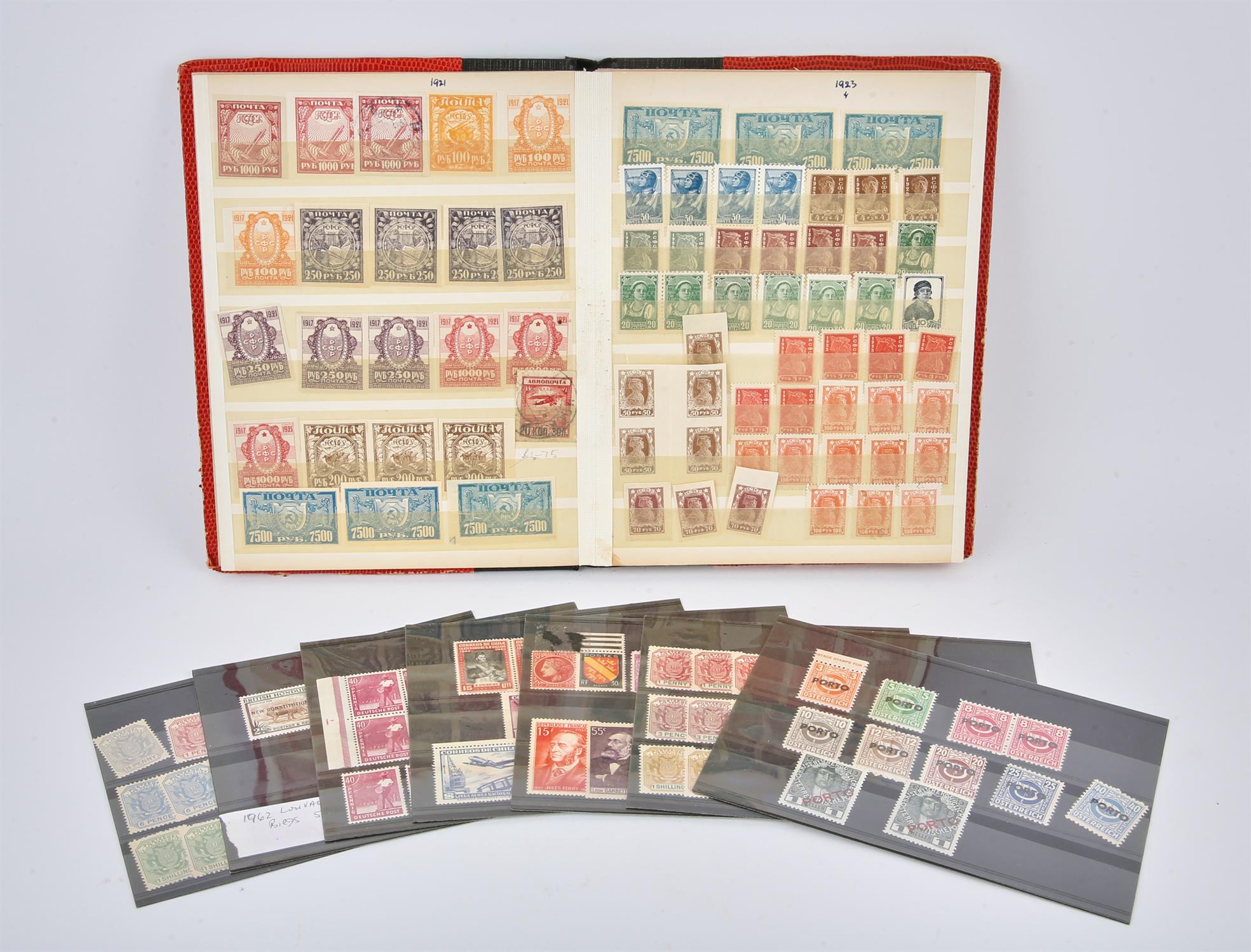 Small Stock Book with Collection of Russian Stamps plus Stock Cards with various including